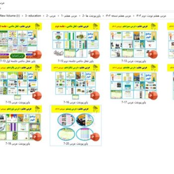 کل پاورپوینت های نوبت دوم عربی هفتم ویرایش ۱۴۰۴ (۱۰ پاورپوینت)